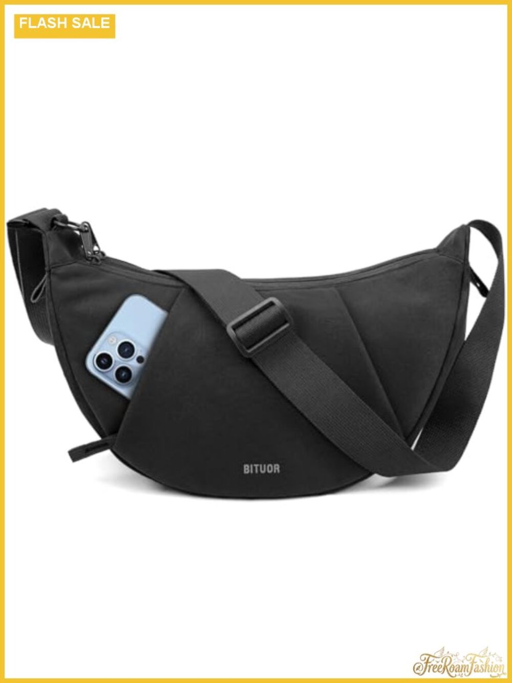 Anti-theft Water-resistant Nylon Women's Crescent Shoulder Bag Hobo with Hidden
